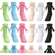 Bocaoying 6Pairs Funny & Crazy Silly Socks, Magnetic Hand Holding Socks, Funny Couple Silly Socks forWomen Girls,Birthday Anniversaries Men Women Friends