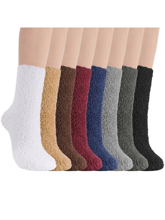8 Pairs Fluffy Slipper Socks for Men, Warm Cosy Bed Fuzzy Socks, Winter Thermal Plush Fluffy Socks for Causal Home Sleeping