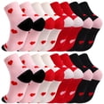 thumbnail image 1 of Bocaoying 8 Pairs Girl Crew Athletic Socks, Cotton Socks with Retro Hearts Cartoon Patterns for Kids Running Sport Indoor Outdoor, 1 of 7