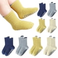 thumbnail image 1 of Bocaoying 8 Pairs Bocaoying Toddler Non-Slip Socks 8 Pairs Soft Cotton Crew Socks for 1-3 Years Gifts, Blue Yellow, 1 of 7