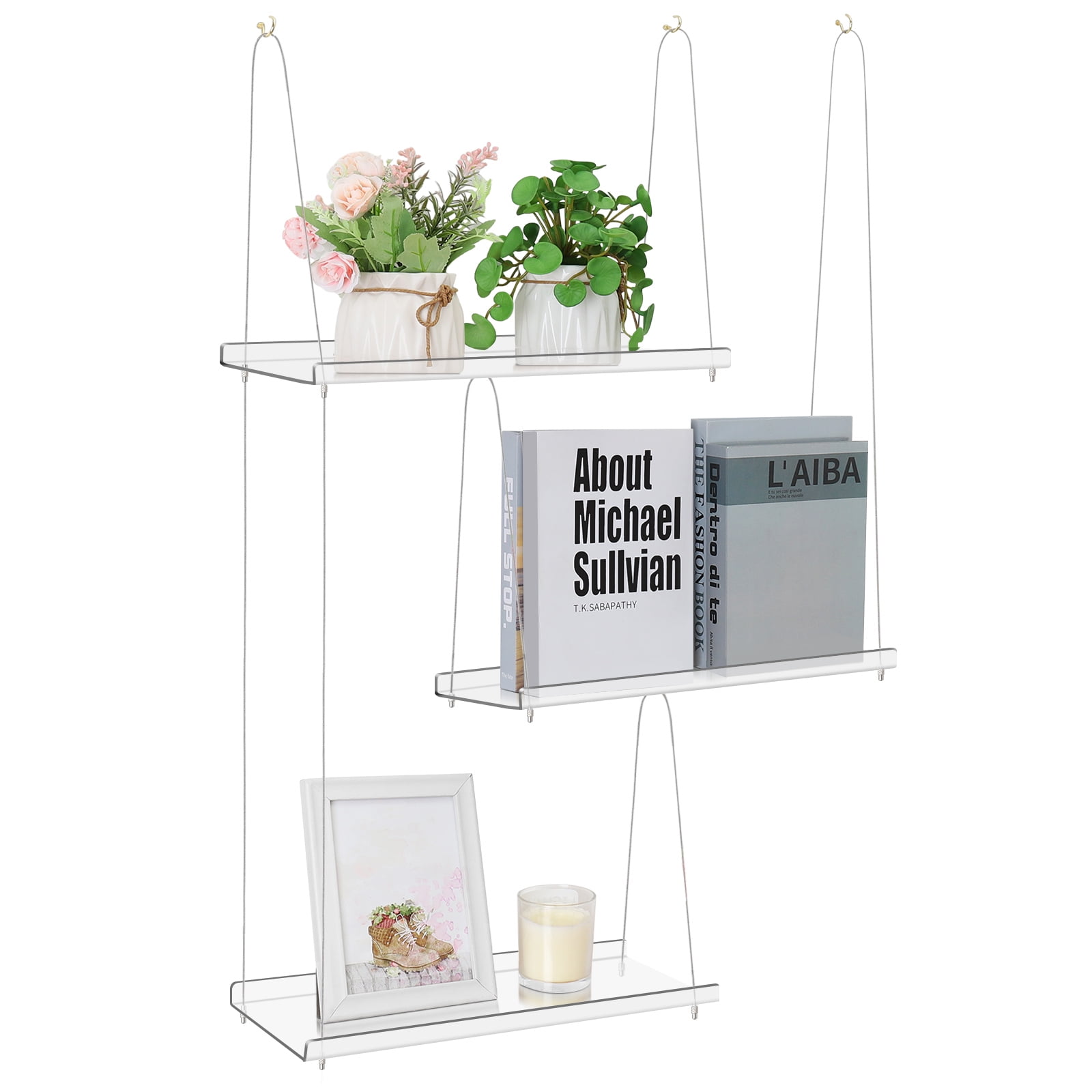 Bocaoying Acrylic Plant Wall Shelf, Hanging Window Shelves for Plants