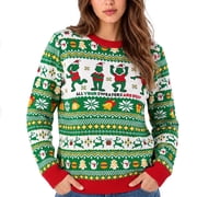 Bocaoying Christmas Ugly Sweater, "ALL YOUR SWEATERS ARE UGLY", Xmas Ugly Knitted Sweaters Knit Sweatshirt for Women