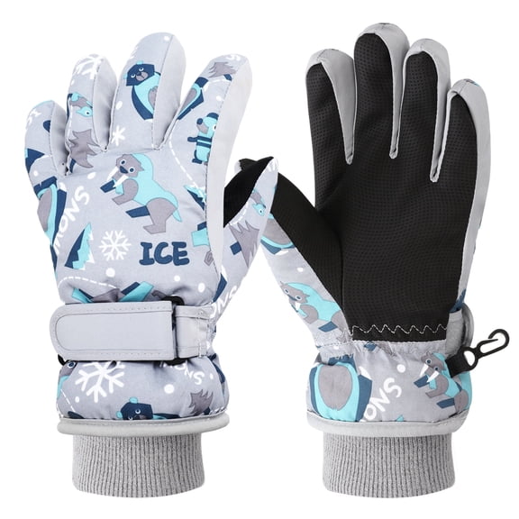 Bocaoying Kids Gloves Winter Ski Thermal Gloves Coral Fleece Lined Snow Gloves Touchscreen Windproof Anti-Slip Gloves for Age7-9 Boys Girls Kid Skiing Running Walking Skiing Snowboarding