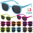 thumbnail image 1 of Bocaoying Kids Sunglasses Bulk, 12 Pack Kids Sunglasses Party Favor, Neon Sunglasses for Kids Boys and Girls Age 3-8 - Gift for Birthday, Graduation Party Supplies, Pool Party Favors, 1 of 9