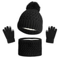 thumbnail image 1 of Bocaoying Kids Winter Warm Beanie Hat Scarf Gloves Set,3 in 1 Thermal Knitted Pom Bobble Hat Scarf Gloves Set for Girls Boys 3-8 Children Winter Warm Accessories Set for Outdoor Sports, 1 of 8