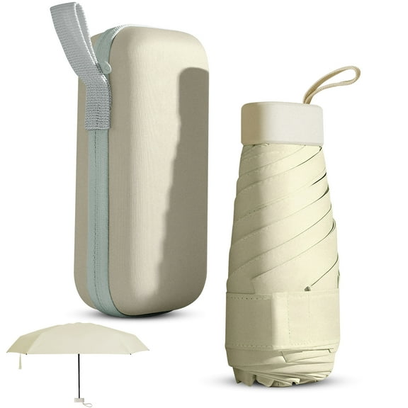 Bocaoying Mini Folding Umbrella with Case, Lightweight Portable Umbrella, Light Compact Rain Umbrella for Travel Outdoor Daily Use, Sun & Rain Pocket Umbrella for Girls and Women