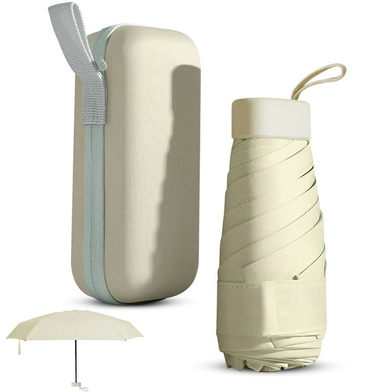 Bocaoying Mini Folding Umbrella with Case, Lightweight Portable Umbrella, Light Compact Rain Umbrella for Travel Outdoor Daily Use, Sun & Rain Pocket Umbrella for Girls and Women