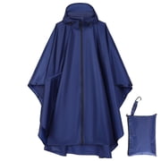 Reusable Rain Ponchos for Adults, Waterproof Raincoat Hooded with Pockets and Zipper, Unisex Rain Ponchos for Women Men Walking Cycling Hiking, Large Size, Yell