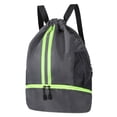 thumbnail image 1 of Bocaoying 3-Compartment Sports Drawstring Backpack, Water-Resistant Gym Bag with Wet/Dry Separation, Side Pockets & Zipper Pocket, Lightweight Swim Soccer Basketball Sack, 1 of 7