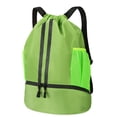 thumbnail image 1 of Bocaoying 3-Compartment Sports Drawstring Backpack, Water-Resistant Gym Bag with Wet/Dry Separation, Side Pockets & Zipper Pocket, Lightweight Swim Soccer Basketball Sack, 1 of 7