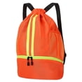 thumbnail image 1 of Bocaoying 3-Compartment Sports Drawstring Backpack, Water-Resistant Gym Bag with Wet/Dry Separation, Side Pockets & Zipper Pocket, Lightweight Swim Soccer Basketball Sack, 1 of 7