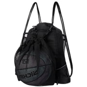 Large Sports Drawstring Backpack, Waterproof Gym Backpack with Detachable Ball Mesh Bag, Foldable Drawstring Bag for Soccer and Basketball