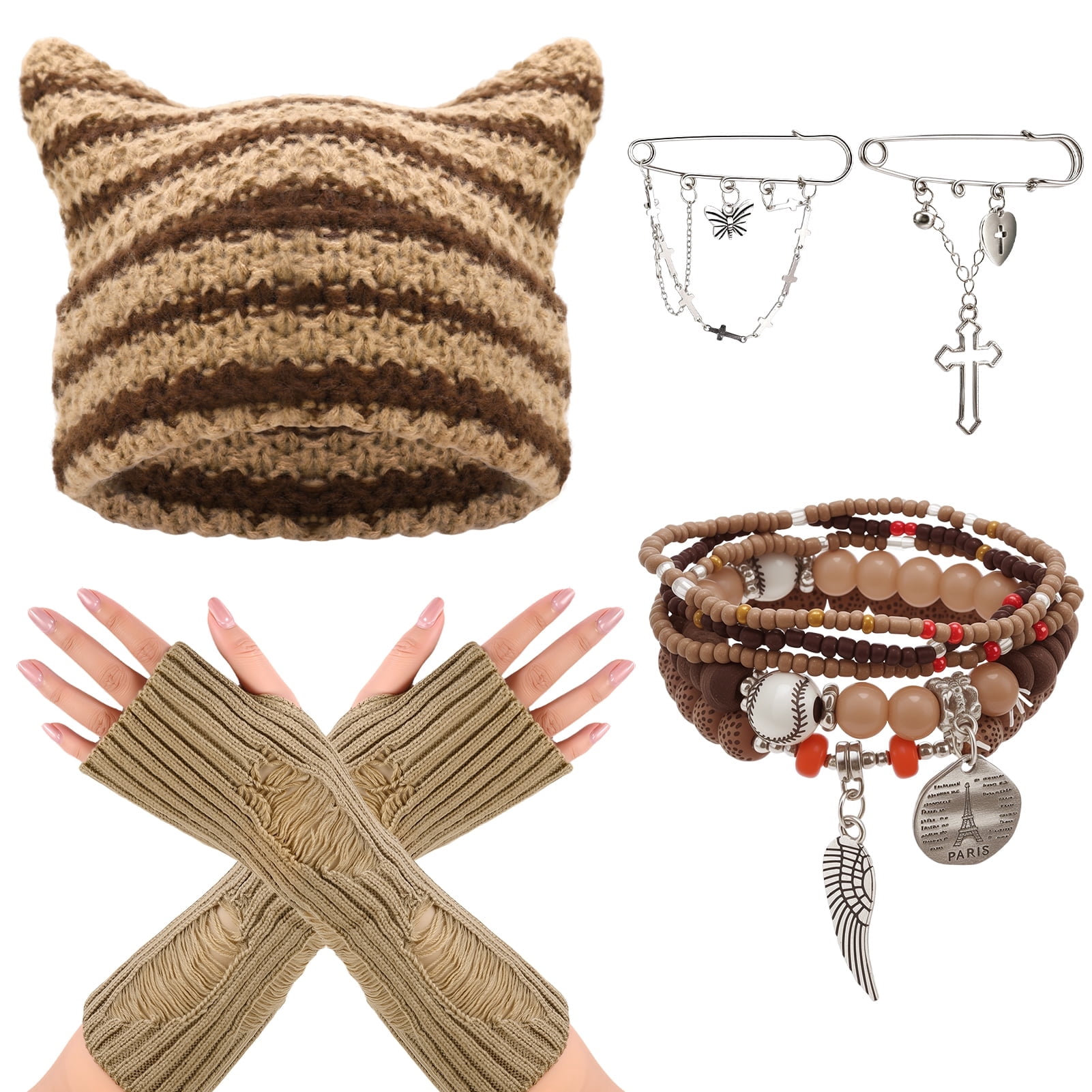 Bocaoying Therian Stuff Y2K Grunge Accessory Set - Therian 