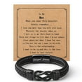 thumbnail image 1 of Bocaoying Mens Bracelet to My Man, Leather Bracelets Anniversary Gift for Him, Stainless Steel Infinity Bracelets, Love You Forever Gifts for Husband Son Boyfriend Birthday Gift, 1 of 7