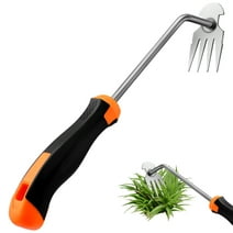 Bocaoying Weed Puller Tool with Rubber Handle, 13'' Hand Weed Remove Tool for Garden, Weeding Tool with 4 Claws, Non Slip Weeder Garden Root Remover Tool for Garden, Gap or Corner Weeding