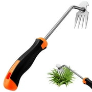 Bocaoying Weed Puller Tool with Rubber Handle, 13 Hand Weed Remove Tool for Garden, Weeding Tool with 4 Claws, Non Slip Weeder Garden Root Remover Tool for Garden, Gap or Corner Weeding