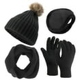 thumbnail image 1 of Bocaoying Winter Hat Scarf Gloves and Ear Warmer, Warm Knit Beanie Hat Touch Screen Gloves Set Winter Gifts Neck Scarves for Women, 1 of 7