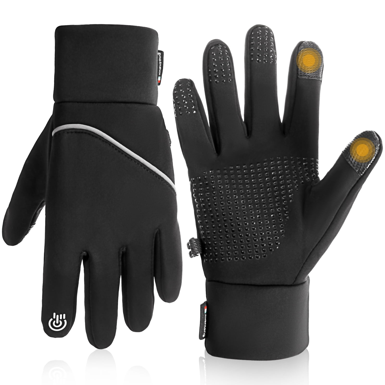 Bocaoying Winter Touch Screen Gloves for Bike, Waterproof Nonslip