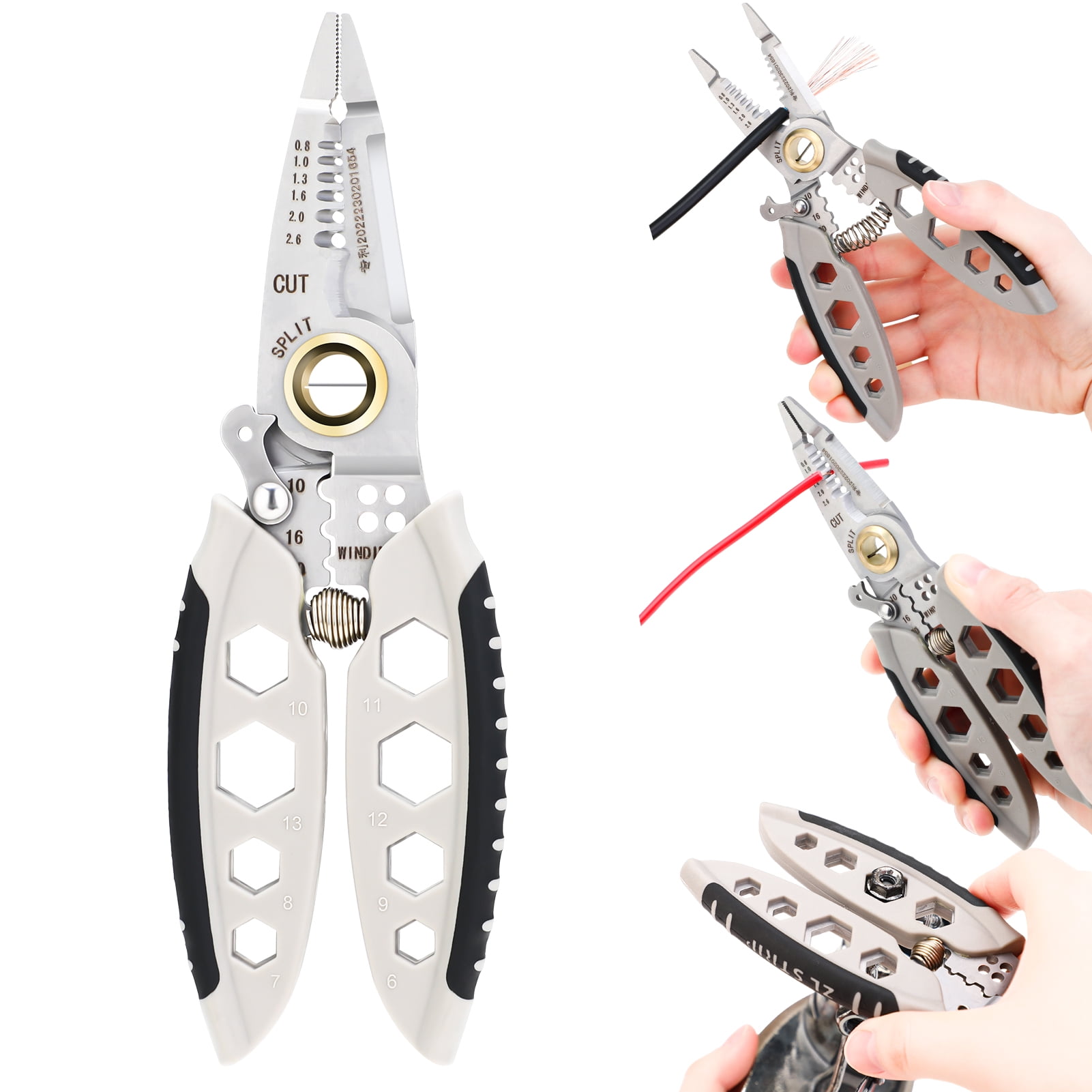 Bocaoying Wire Stripper Cutter, 7 Inches MultiPurpose Portable Wire