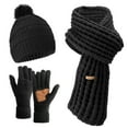 thumbnail image 1 of Bocaoying Womens Winter Beanie Scarf Gloves Set, Pom Pom Hat with Warm Fleece Lined Long Knit Scarf Touchscreen Gloves for Cold Weather, 1 of 7