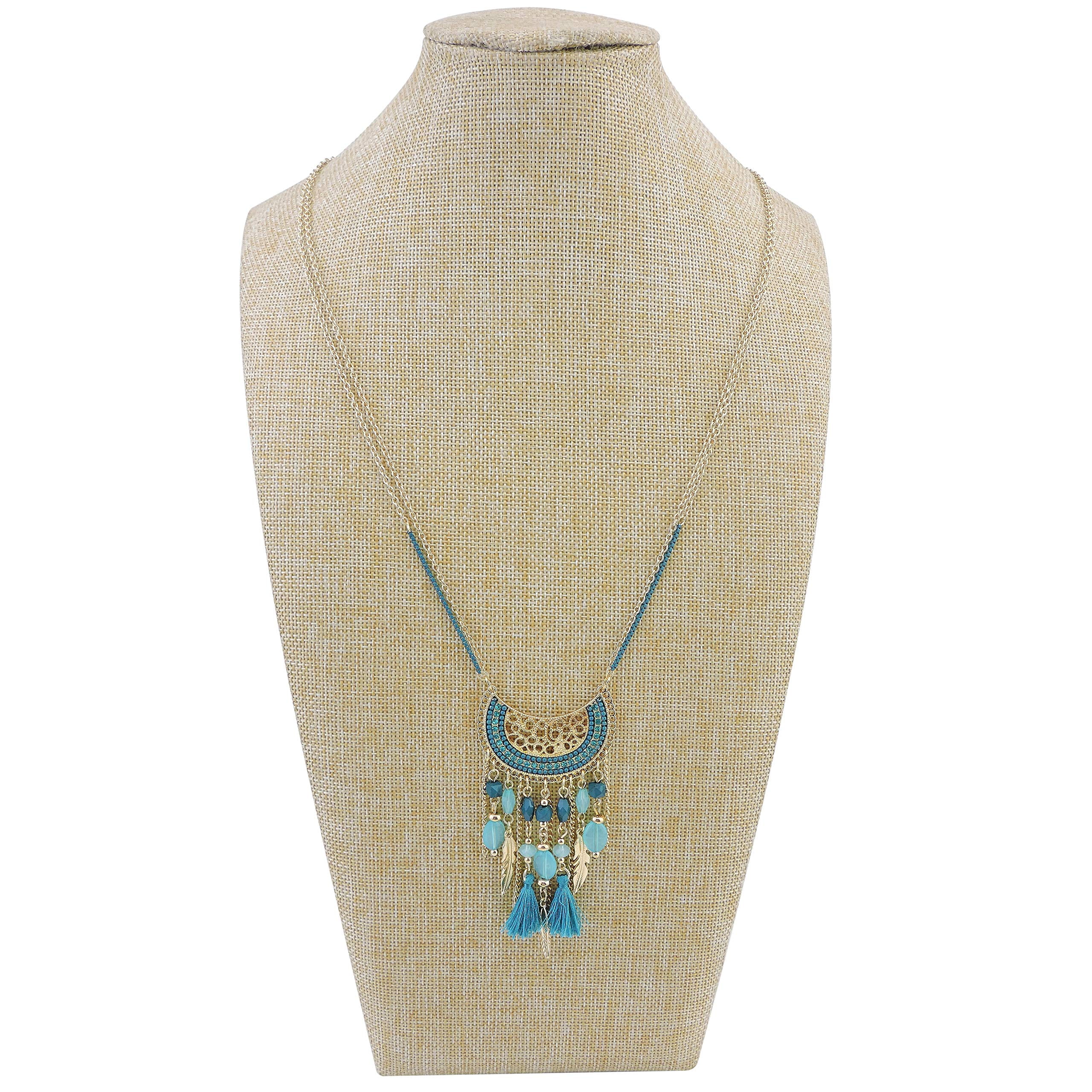 Collana Bocar Con Pendente - Modo Teal E Royal Blue, Lunghezza 47 Cm, Regalo Ideale - Foto 5