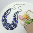 thumbnail image 1 of Bocar 3 Layer Beads Statement 24.5" Necklace for Women Multi Strand Jewelry Gift (NK-10539-Navy Blue), 1 of 2