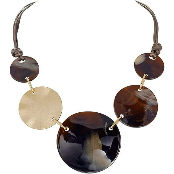 Bocar Chunky Round Acrylic Pendant Necklace, 22”