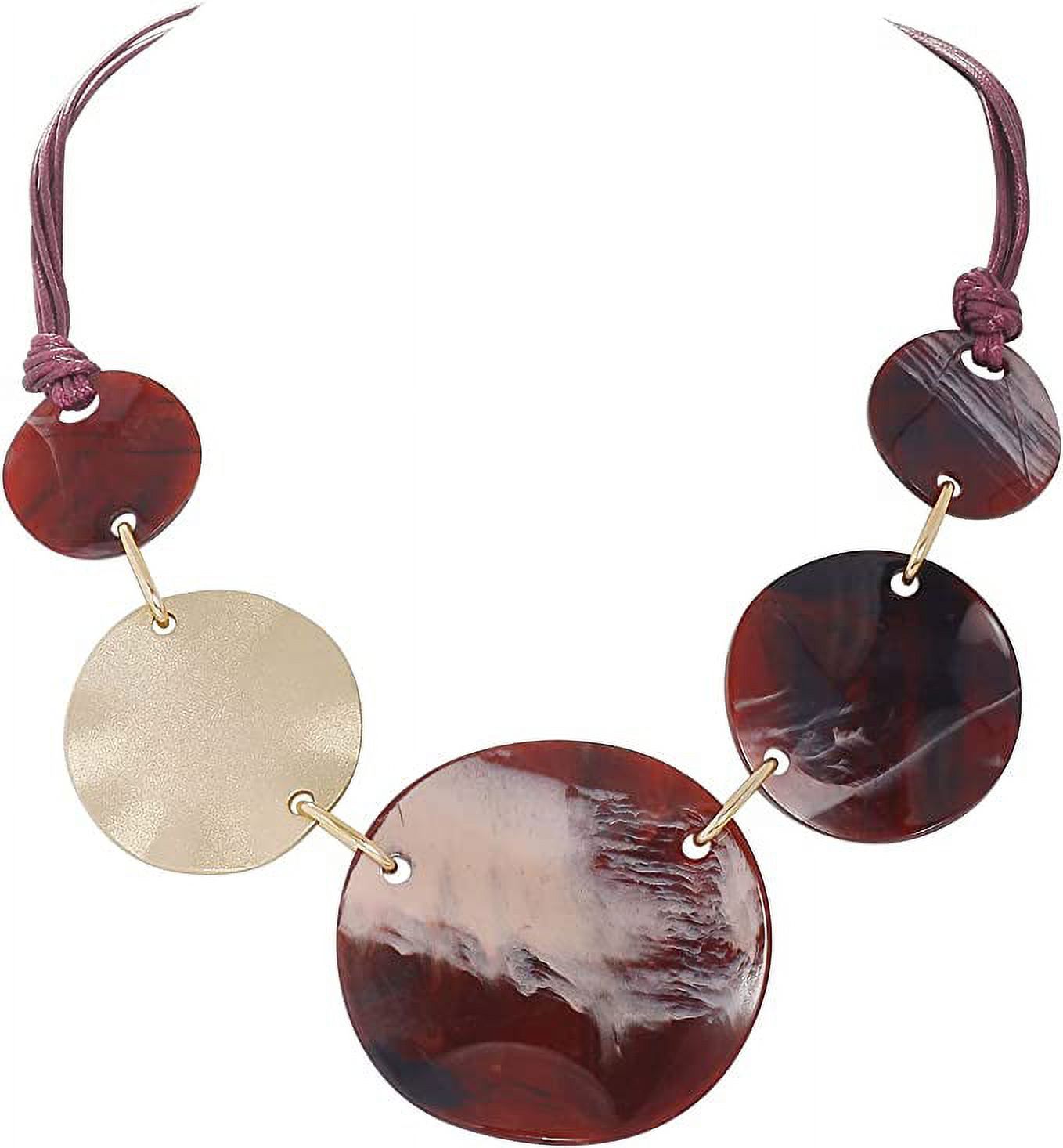 Bocar Costome Set Gioielli Acrilico Donna - Collana Con Orecchini A Cerchio, Lunghezza Regolabile 44.5+7 Cm, Ideale Per Ogni Occasione