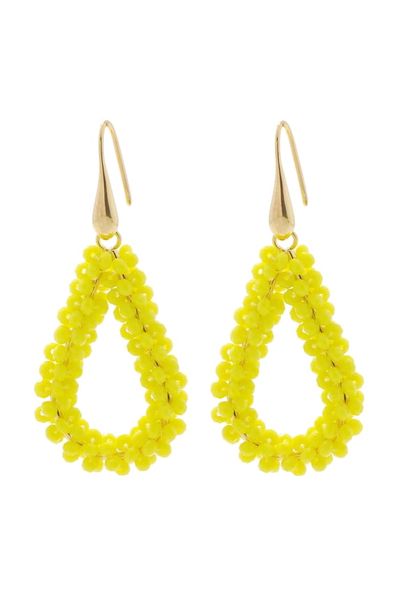 Elegant Handmade Beads Dangle Earring for Women Tearsdrop Earrings(ER1143-Yellow)