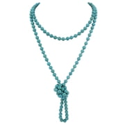 Bocar Fashion Beads Rope Knot Long Beaded Necklace Versatile 60" Strand Costume Jewelry for Women