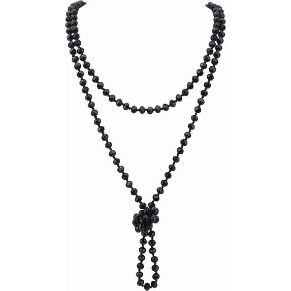 Bocar Fashion Beads Rope Knot Long Beaded Necklace Versatile 60" Strand Costume Jewelry for Women