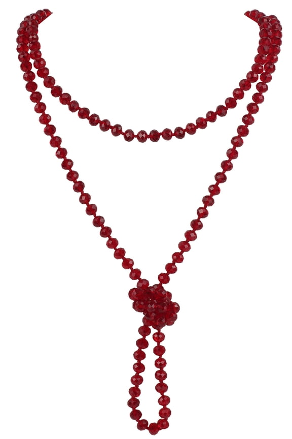 Fashion Beads Rope Knot Long Beaded Necklace Versatile 60" Strand Costume Jewelry for Women