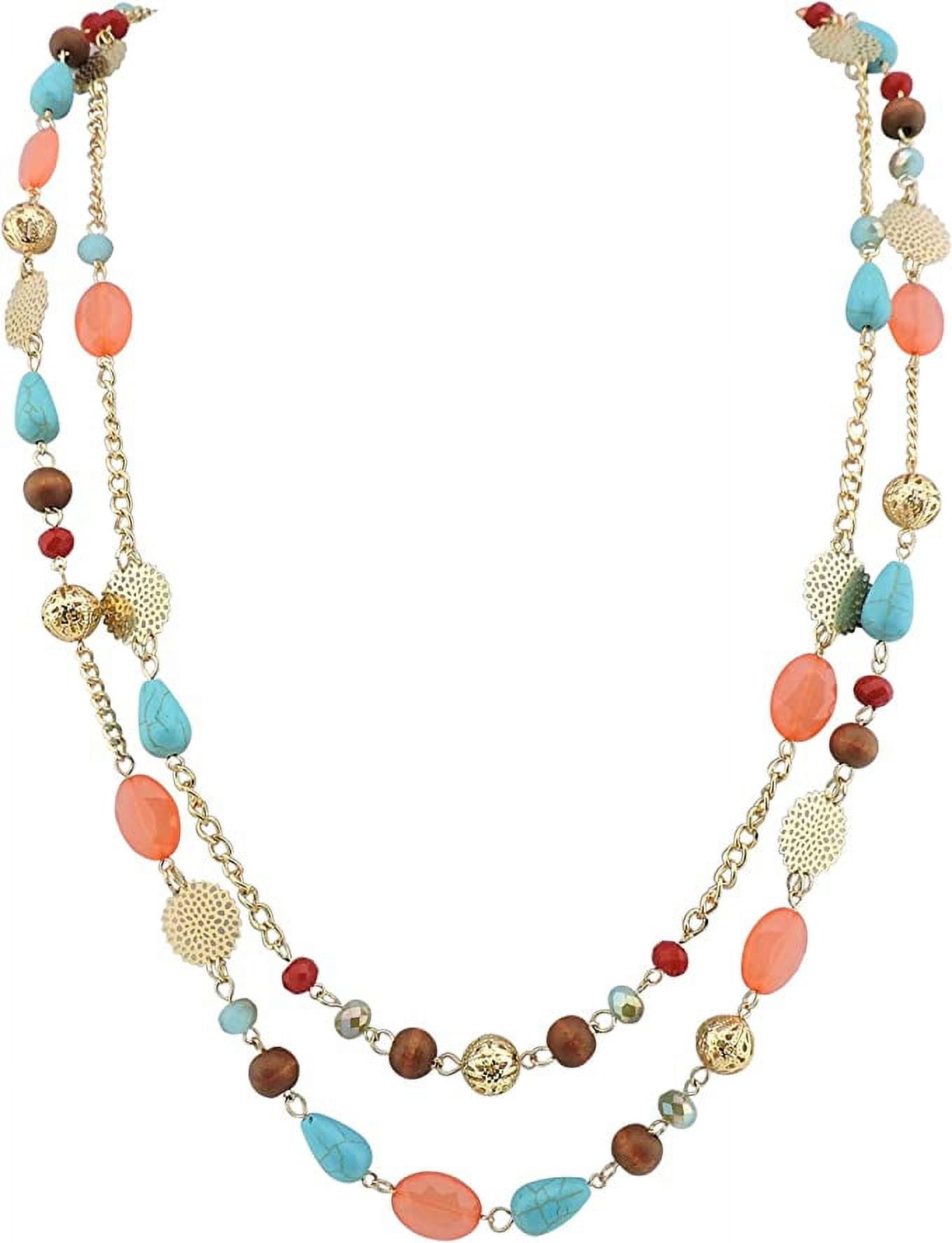 Set Collana E Orecchini Bocar - Choker Con Conchiglie, Donna, Regalo Elegante (Fucsia Viola) - Foto 12