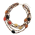 thumbnail image 1 of Bocar Multi Color 5 Layers Wood Beads Strand Statement Necklace for Women Chunky Collar (N0019_Black_mix), 1 of 6