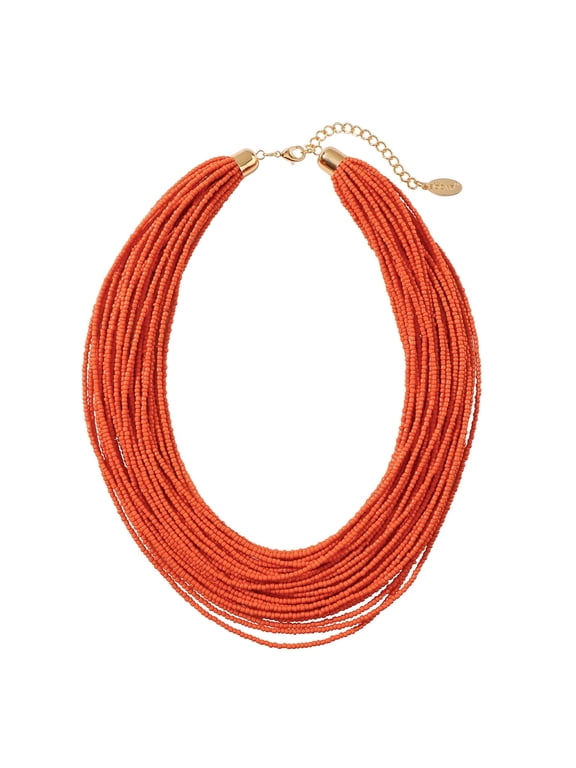 Multi Layer Chunky Bib Statement Seed Beads Cluster Collar Necklace for Women Gift