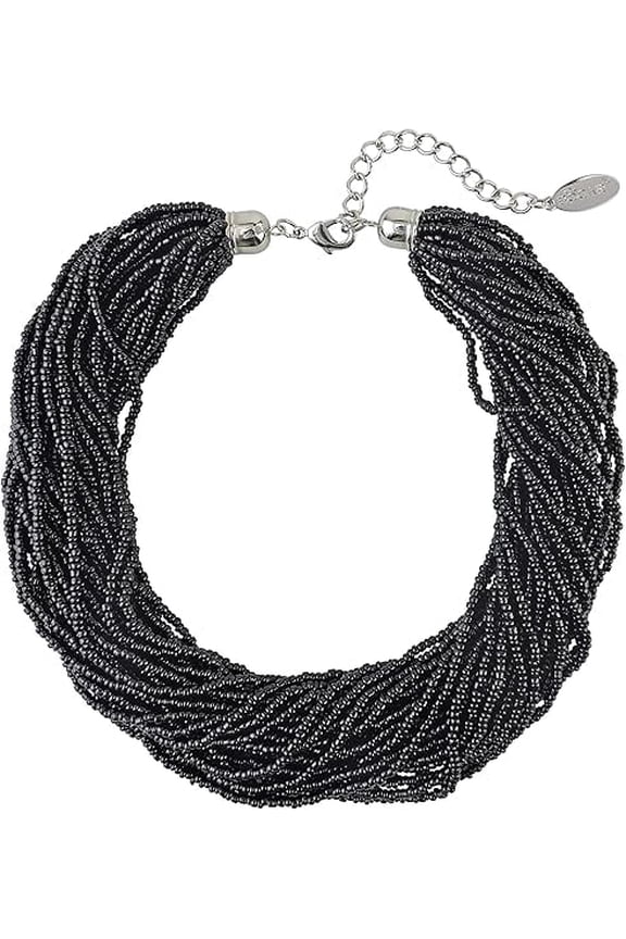 Multiple Strand Handmade Beaded 16" Statement Collar Necklace for Women