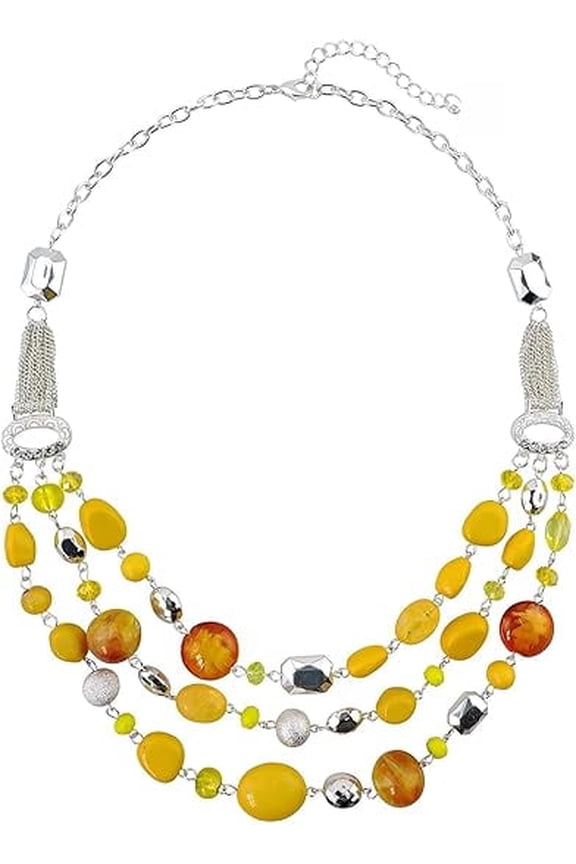 New Multi Layer Beads Statement Gold Chain Necklace for Women