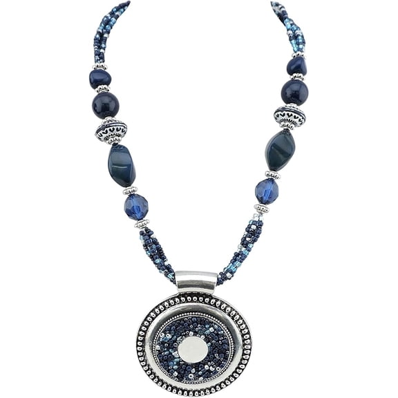 Bocar Statement Beaded Necklace for Women Chunky Collar Pendant Necklace (NK-10343)