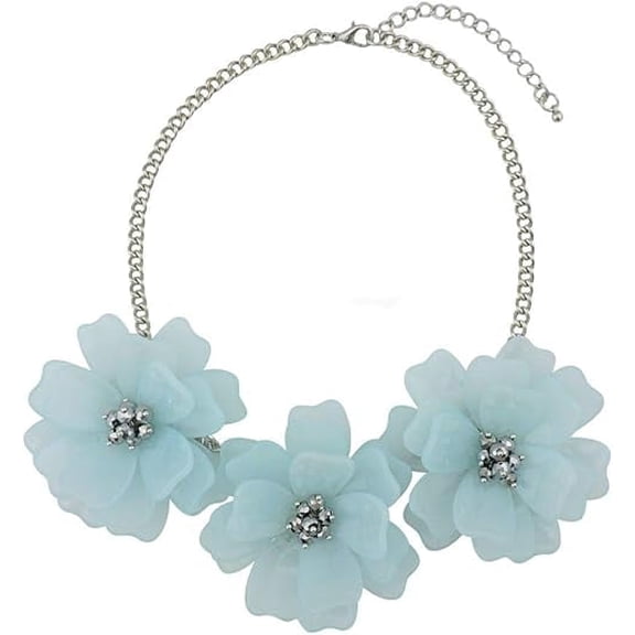 Bocar Statement Flower Necklace Handmade Bib Collar Jewelry Set for Women