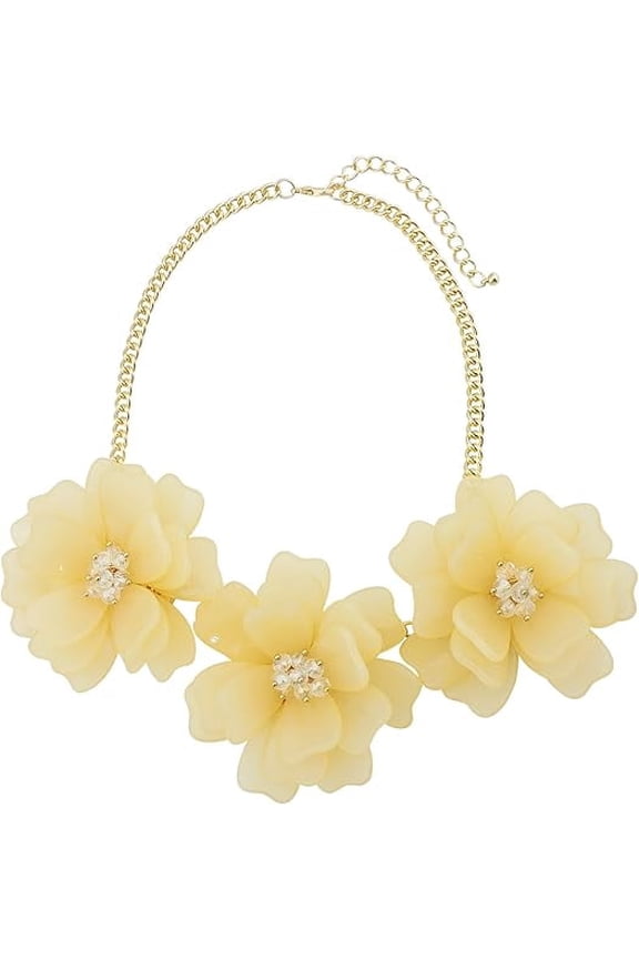 Statement Flower Necklace Handmade Bib Collar Jewelry Set for Women