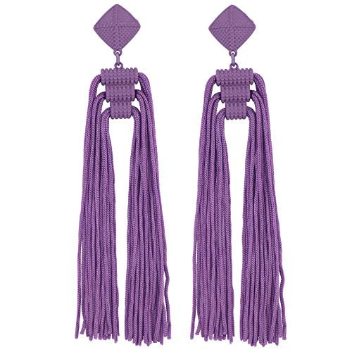 Bocar Statement Thread Tassels Dangle Drop Earrings for Women