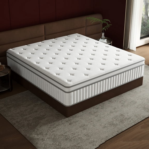 Bocarali 10 Inch Hybrid King Size Mattress with Memory Foam and Pocket Spring,Medium Firm Feel, 76"*80"*10"