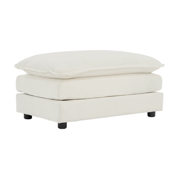 Bocarali 35.04" Chenille Square Storage Stool, serving as Both a Footstool and a Seat, Beige