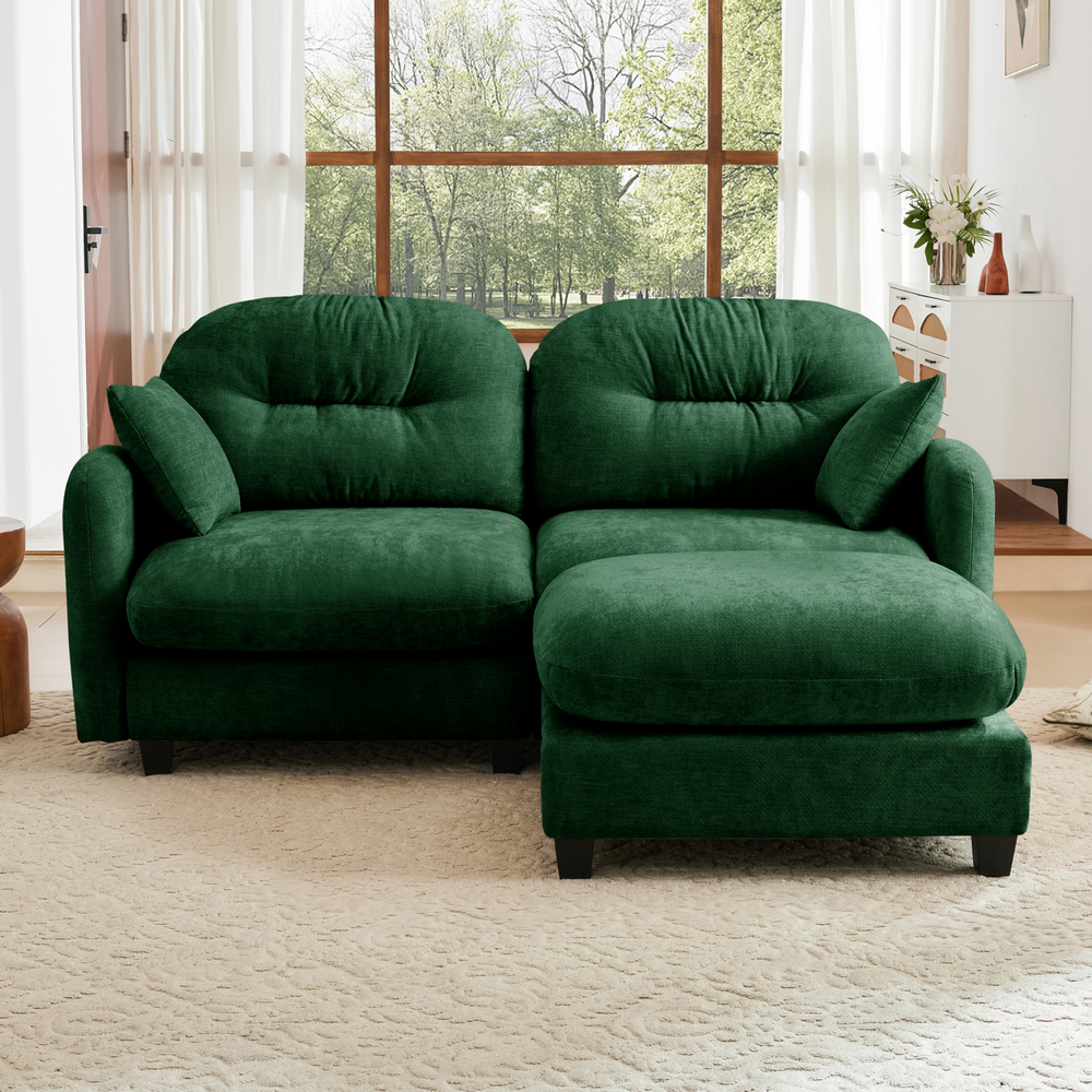 Bocarali Cloud Couches for Living Room, Modular Sectional Sofa, 74" L-Shape Modular Couch with Movable Ottoman, Oversized Sectional Couch with Deep Seat