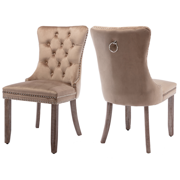 Bocarali Modern Upholstered Dining Chairs Set of 2, Velvet Kitchen Dining Room Chairs with Nailhead Trim for for Living Room, Bedroom