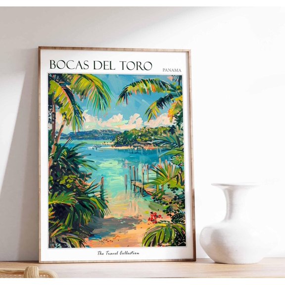 Bocas Del Toro Print Panama Travel Tropical Decor, Unframed Paper Print