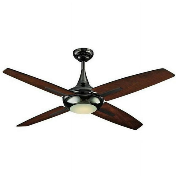 Bocca 52 in. Plywood Four Blade Indoor LED Ceiling Fan with Light, Gun Metal
