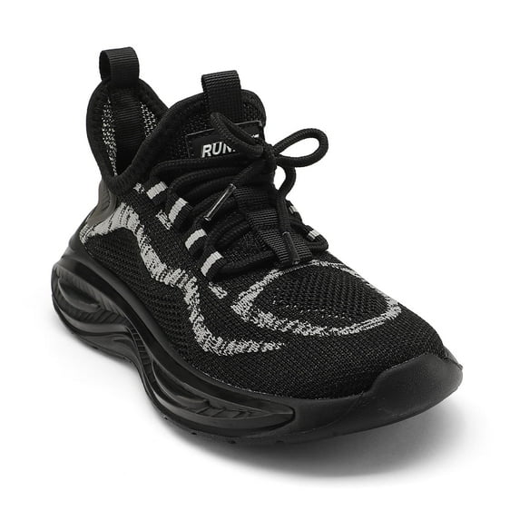 Bocca Boy's Athletic Sneaker Black Running Shoes Lace-up 3M