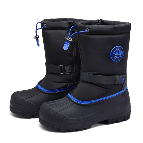Bocca Boys Waterproof Snow Boots Black-Blue Slip Resistant Winter Boots 4M