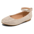 thumbnail image 1 of Bocca Girl's Golden Glitter Ballet Flat Ankle Strap Ballerina Flat Shoes Size 13, 1 of 7
